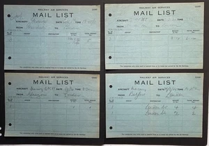 POSTAL HISTORY GB 1934 railway air services mail lists to London x 5. - Imagen 1 de 2