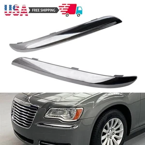 2PCS Accent Front Chrome Bumper Molding Trim Set For Chrysler 300 2011-2014 AS - Imagen 1 de 11