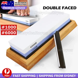 1000/6000 Grit Dual Whetstone Knife Sharpening Stone Water Wet Stone Sharpener A - Picture 1 of 9