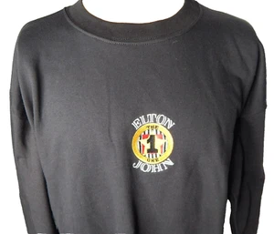 vtg 90s ELTON JOHN black crewneck sweatshirt THE ONE men's XL concert tour shirt - Picture 1 of 7