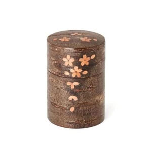 DENSHIRO Cherry Bark Tea Caddy Sakura Petals Craftwork 150g 30381 - Picture 1 of 7