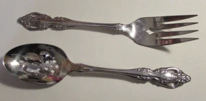 Brahms Oneida Community Stainless Flatware Serving Slotted Spoon Cold Meat Fork - Picture 1 of 4