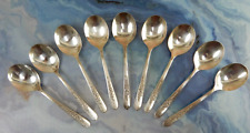 Set of 9 Nobility Plate "REGAL ROSE" Silverplate Cream Soup Spoons 6-3/8"