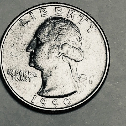 1990 D Washington quarter folder filler circulated Cover