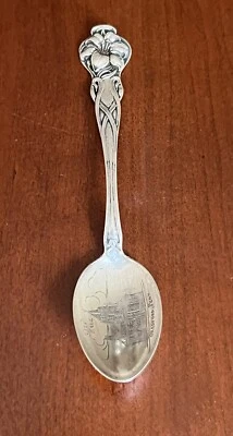 纯银纪念品勺子市政厅布拉德福德宾夕法尼亚 — 第 1/4 张图片