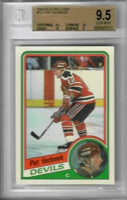 1984-85 O-Pee-Chee #121 Pat Verbeek RC BGS 9.5 w/2-10's - Image 1 of 2