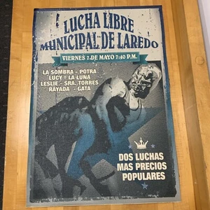 Vintage Lucha Libre Poster Printed On Vinyl Cool Poster See Pics. Wresting - Picture 1 of 13