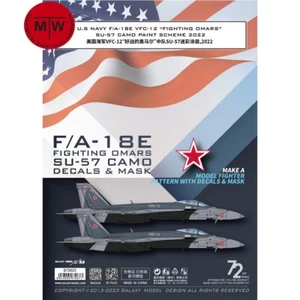 Galaxy 1/72 F/A-18E Fighting Omars SU-57 Camo Mask & Decals for Academy 12547 - Picture 1 of 6
