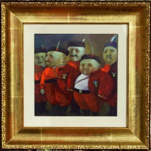 CHARLES BRAGG - "THE GENERALS" OIL PAINTING ON PANEL SIGNED - Picture 1 of 2