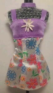 1996 Barbie Flower Fun Purple and White Dress with Flowers - Picture 1 of 4