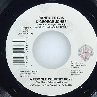 RANDY TRAVIS CLINT EASTWOOD GEORGE JONES Few Ole Country Boys WARNER 7-19586 VG+ - Image 1 of 4