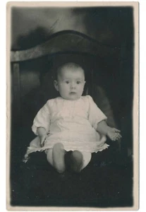 Silla de comedor bebé niño postal foto real RPPC 1920 - Imagen 1 de 2