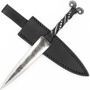 Toppling Stream Functional Hand Forged Double Edged Medieval Dagger Antique - Picture 1 of 6