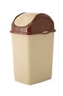 Superio 9 Gallon Plastic Trash Can with Swing Top Lid, Waste Bin for Under Desk,