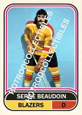 1975-76 OPC O Pee Chee Custom Serge Beaudoin Vancouver Blazers WHA #498