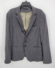 Zara Man Blazer Mens 44 Gray Linen Three Button Sport Coat Jacket