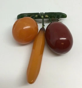 Bakelite Chunky Fruit Pin Vintage Buy It Now - Picture 1 of 5
