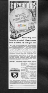 GREYHOUND BUSLINIEN 1936 GRÖSSTER DOLLARWERT IM TRANSPORT 1 CENT MEILE ANZEIGE - Bild 1 von 1