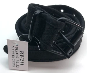 Unbranded Grommet Belt Black Mens Sz S 30-32 Double Prong NWT - Picture 1 of 8