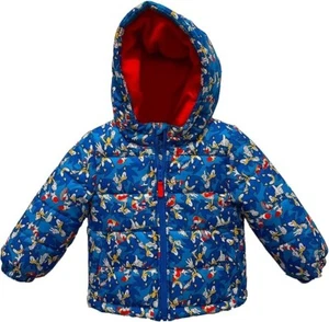 Sonic Kids Heavyweight Hooded Puffer Jacket Boy Winter Coat Full Zip Size 3T - Picture 1 of 6