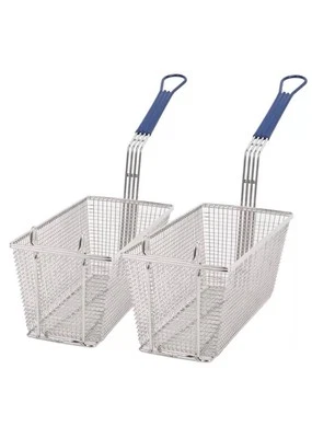 2x Kommerzieller Schwerlast Fritteusekorb, Pitco/blaue Dichtung, Imperial Fritteusekorb