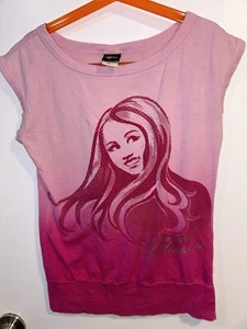 Vintage Hannah Montana Shirt Girl's L 10-12 Pink Miley Cyrus Disney Top - Picture 1 of 3
