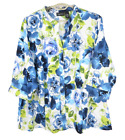 MAGGIE BARNES Women Textured Light Poly Blouse 3/4 Sleeve Floral Plus 2X 22W 24W