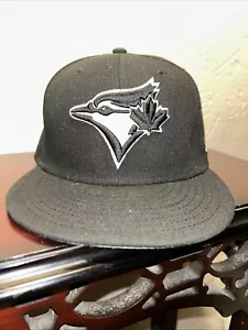 new era 59fifty Toronto Blue Jays baseball hat size 7 1/8 EUC Genuine MLB Black - Picture 1 of 5