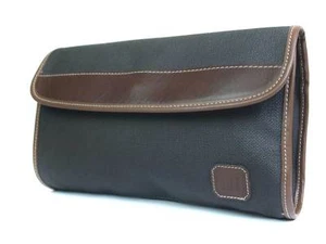 DUNHILL PVC Canvas Leather Gray Clutch Bag DC15765L - Picture 1 of 12