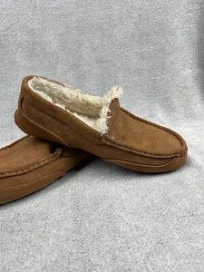 Pantofole in gomma scamosciata marrone foderate in pelliccia sintetica Nestwell marca taglia 11/12 - Foto 1 di 12
