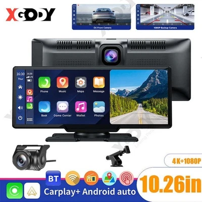 10.26" dash cam G-sensor wireless CarPlay & Android Auto - car DVR - 5G WiFi 4k - Image 1 of 4