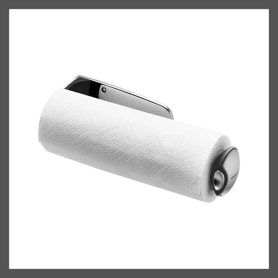 simplehuman KT1024 Stainless Steel Wall Mount Paper Towel Holder - Silver