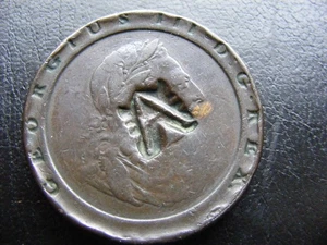 T260a Twopence 1797 Countermarked / Counterstamped 'A' - Picture 1 of 2
