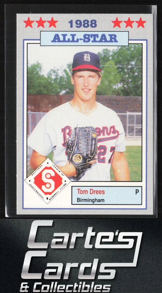 Tom Drees 1988 Jennings Southern League All-Stars #34 Birmingham Barons - Image 1 of 2