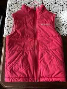 Columbia Girls Reversible Puffer Full Zip Vest Fleece Pink/Aztec Size S(8) - Picture 1 of 3