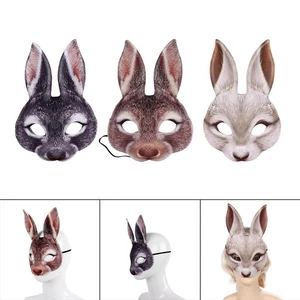 Halloween Ostern Half Face Rabbit Mask Cosplay Kreative Kostüm Requisiten Bunny - Bild 1 von 19
