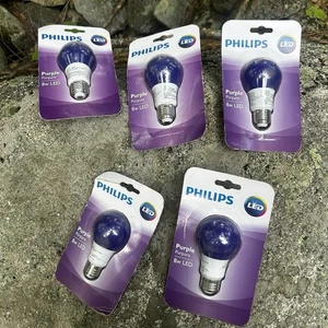 Lot Of 5 Purple 8w Phillips LED light Bulbs NIB - Picture 1 of 3