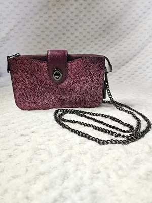 Coach Metallic BERRY Leather Turnlock Crossbody Bag 38934 Gunmetal Hardware Chai - Image 1 of 4