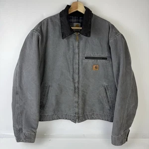 Vintage J97MTL Carhartt Detroit Jacket Flannel Lines Men’s L - Picture 1 of 9