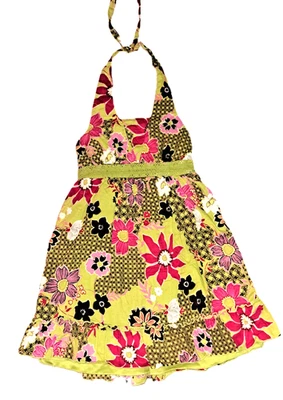 Girls SPEECHLESS tropical floral cotton dress 7 pink Hawaiian beach summer y2k - Image 1 of 4