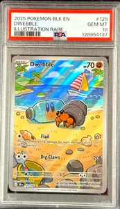 2025 POKÉMON BLACK BOLT EN DWEBBLE ILLUSTRATION RARE #129 GEM MT 💎 PSA 10 - Picture 1 of 6
