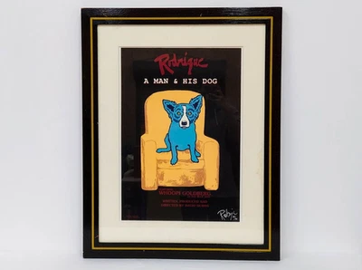 George Rodrigue Perro Azul 28/90 Autografiado "Un Hombre y su Perro" Serigrafía (Impresión) Foto 1 de 4