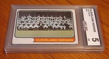 TEAM RECORDS****1974 TOPPS-----EX 5-----INDIANS---- #541---SET BREAK---MAD DOG