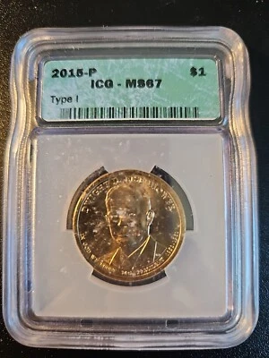 2015-P D.D. Dólar Eisenhower ICG MS-67 tipo 1/A Foto 1 de 2