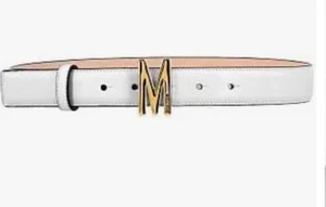 Moschino Milano elegant leather belt with iconic logo buckle women’s ,size 44 - Picture 1 of 9