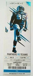 2017 Carolina Panthers vs Houston Texans NFL Football Full Ticket Stub - Picture 1 of 2
