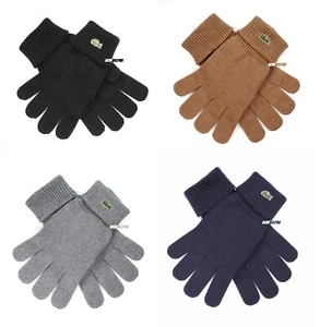 NUEVOS CON ETIQUETAS LACOSTE Guantes Para Hombre Extra Pino Merino 100% Lana - Imagen 1 de 12