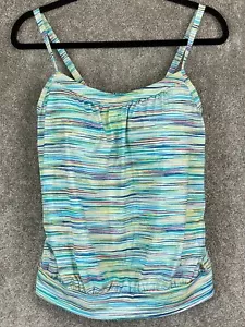$80 New Lands' End Women's Plus Blouson Tummy Hiding Tankini Swim Top Blue 10 - Picture 1 of 9