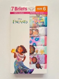 Disney Encanto Girls' 7 Pack Character Briefs Size 6, Days of the Week - Picture 1 of 4