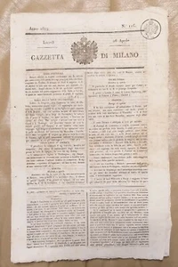 MILAN JOURNAL ANTIQUE MAGAZINE APRIL 1819 COFFEE LYNX LIBERTA - Picture 1 of 1